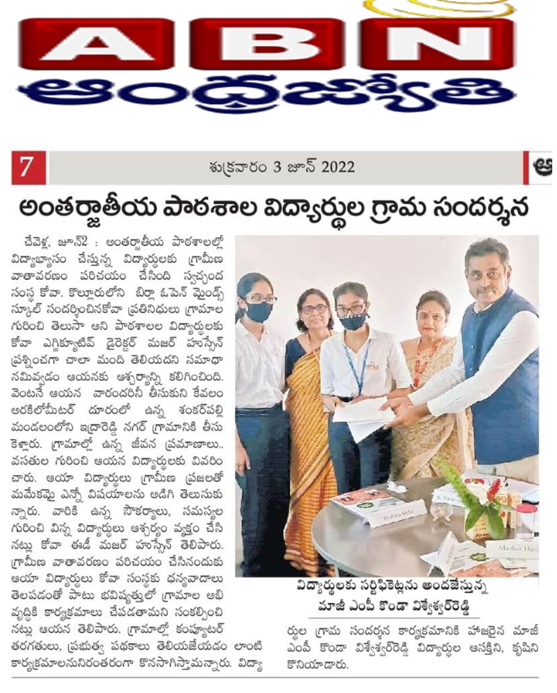 Student Activists Giving Representation to Mr. Vishweshwar Reddy, Former Member of Parliament